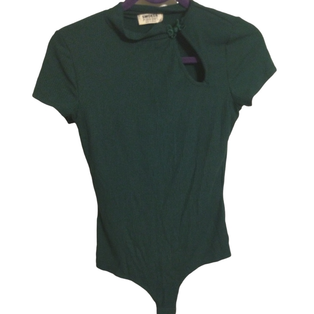 Smoke & Mirrors teal body suit Medium